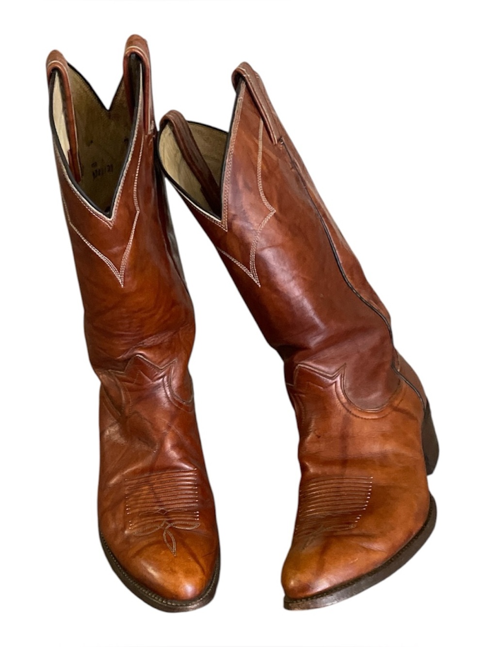 Tony Lama vintage 5084 Cognac Brown Leather cowboy boots